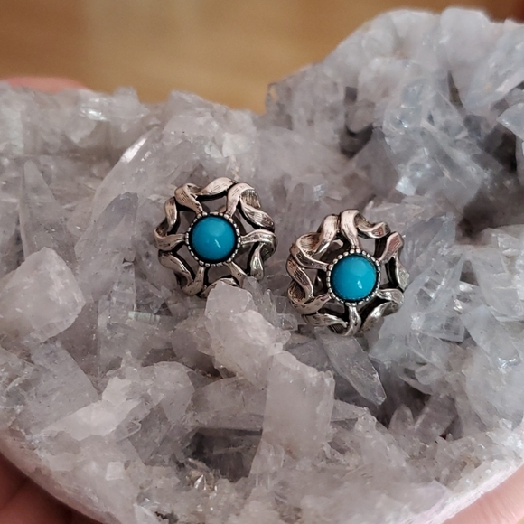 Jewelry - *2 for $50* Handmade silver and turquoise earrings